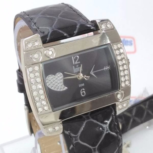 Relógio Feminino Dumont Sw35053p Strass Pulseira Couro