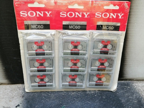 Micro Casettes Sony Mc60  60 Minutos Sellados Sin Usar 9 Pza