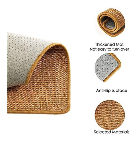 Imagen 4 de 5 de Ccopnts Alfombrilla Para Raspar Gatos De Sisal Natural, Alfo