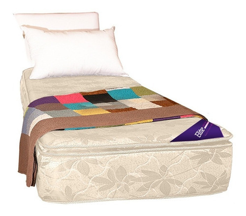 Colchon 1 1/2 Plaza Espuma Alta Densidad 30 Kg Doble Pillow Color Bordó