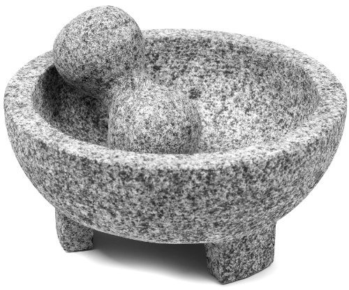 Mortero O Molcajete Granito De 8 Pulgadas, Gris