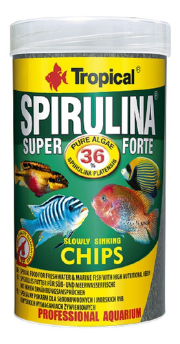 Ração Tropical Spirulina Super Forte Chips 52g Ciclideos 