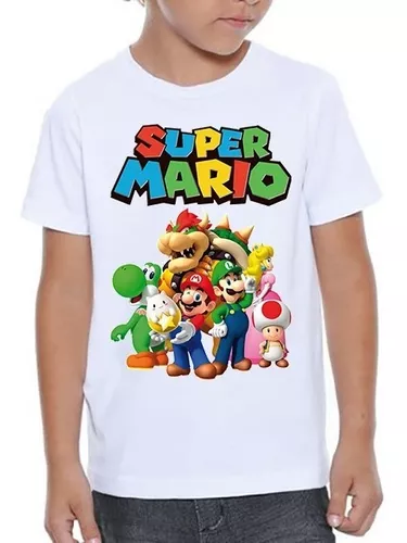 Camiseta Mario Bros Bowser Luigi Peach Yoshi Personalizada