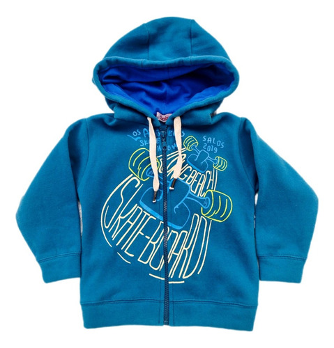 Campera Algodón Frisado Con Capucha Niños Skate