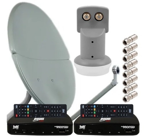 Receptor Digital Full Hd Bedin + Antena + Lnbf + Conector