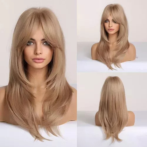 Peluca de cabello sintético Other,long blonde wig, wig long blonde wig de 60cm tono