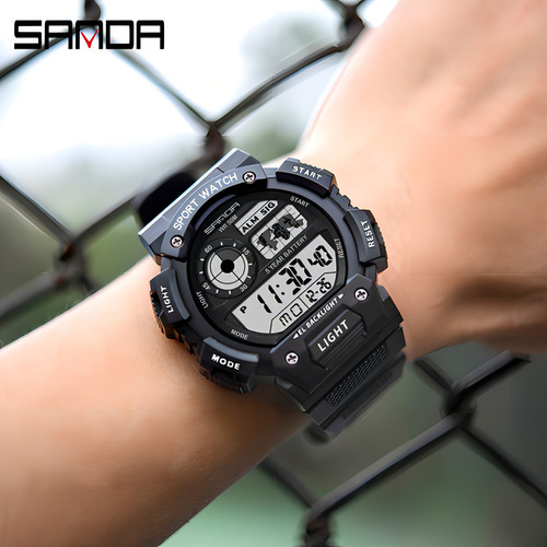Relojes Cronógrafo Sanda Digital A Prueba De Agua color negro