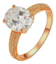 Comprar Anillo De Compromiso Bañado En Oro Rosa 18k - Joyas Lucyana