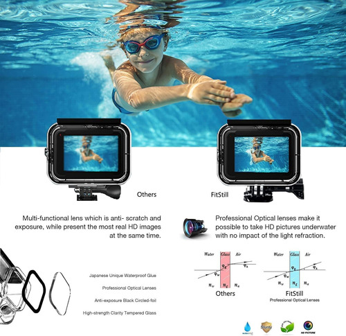 Carcasa Impermeable Apta Para Gopro Hero 2018/7/6/5 Negra