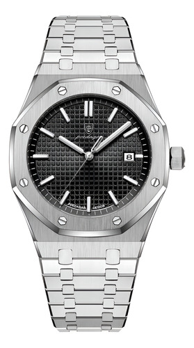 Reloj Poedagar Octagon! Hombre Acero Moderno Lujoso