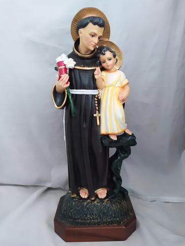 Imagem De Santo Antonio 70 Cm Estatua Escultura Cor Pintura A Mão