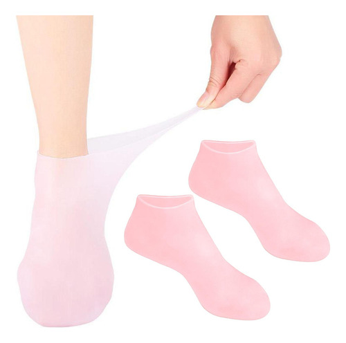 2 Calcetines De Gel De Silicona Suave Para Pies Agrietados