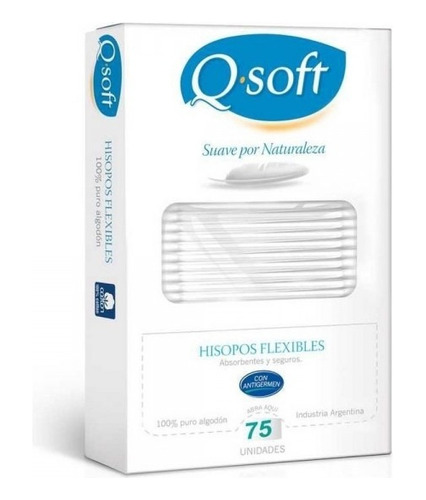 Hisopos Q-soft Flexibles Cotonetes Algodón Antigermen 75 U.