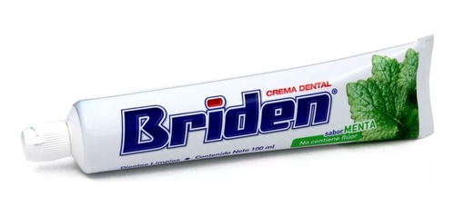Pasta Crema Dental Briden Sin Fluor Sabor Menta 100 Ml