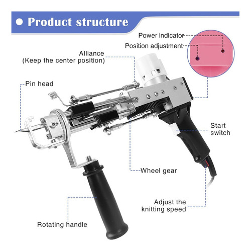 Tufting Gun 2 En 1,pistola De Alfombra Eléctrica Para Tejer
