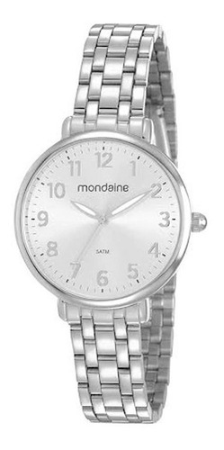 Relógio Mondaine Feminino Prata Casual Original 53779l0mvne3 Cor da correia Prateado Cor do bisel Prateado Cor do fundo Prateado