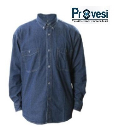 Camisa Jean Dotación Manga Larga Liviana 8 Onzas Hombre