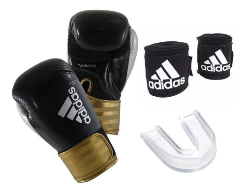 Kit Boxeo adidas Guantes + Vendas + Bucal Combo Kick Boxing