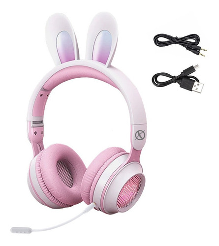 Auriculares Xinua Bunny Brush X-bb Blanco Y Rosa