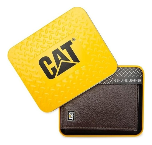 Billetera Caterpillar Hombre Cuero Genuino 3 Cuerpos Rfid