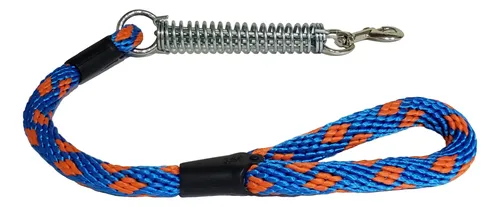 Lazo Cordón Collar Resorte Para Perros Azul Claro Naranja