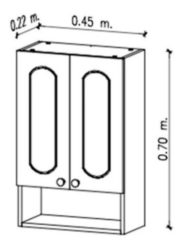 Imagen 6 de 10 de Alacena 2 Ptas 45 Cm Melamina Estante Blanco Laqueado Mueble
