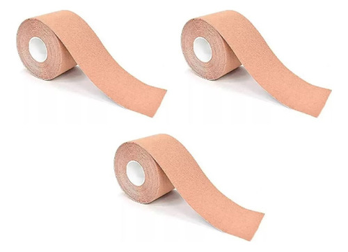 Kinésio Tape Bandagem Elástica 5 Cm X 5m - Kit Com 3 Un Bege
