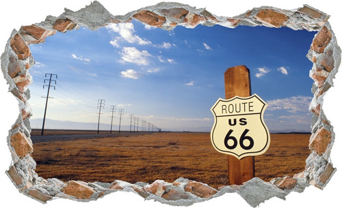 Adesivo Decoração De Parede Route 66 Rota Estrada Famosa 