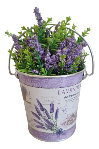 Cachepô Vaso Jardineira Enfeite C/ Planta Lavanda Artificial