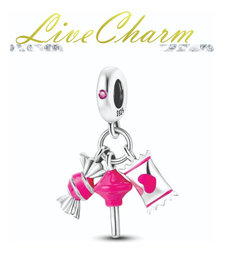 Charm Dulces Rosas Plata Ley 925