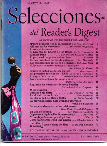 Selecciones Del Reader´s Digest Nº52 Marzo 1945