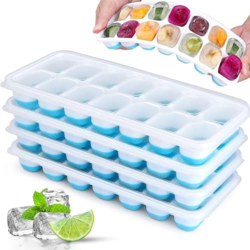 4 Pzs Bandejas Para Cubitos De Hielo,14 Cavidades Ice Cube