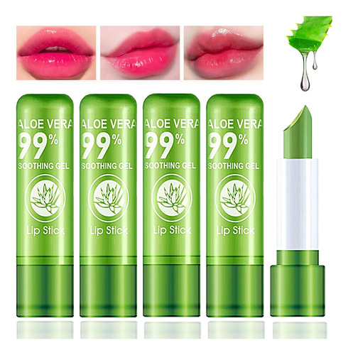 5 Piezas De Lpiz Labial De Aloe Vera, Blsamo Labial Hidratan