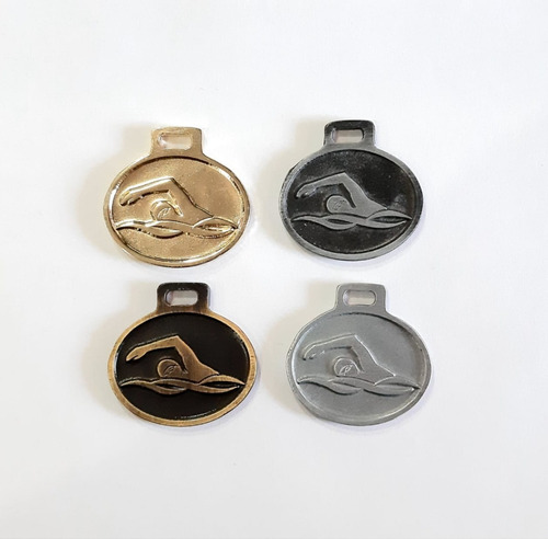 Set X10 Medalla Metal Natación Nadador 35mm Std Souvenir