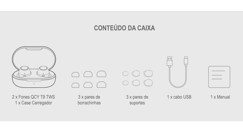 Imagem 6 de 6 de Fone De Ouvido Qcy T9 Tws Bluetooth 5.0 Pronta Entrega