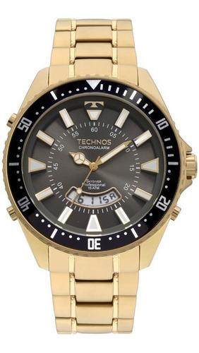 Relógio Technos Masculino Skydiver T205ji/4c Dourado Anadigi