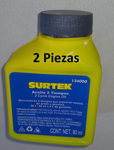 Aceite Para Motor A 2 Tiempos 80ml Surtek® (2pzs)