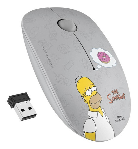 Mouse Inalámbrico 1600 Dpi The Simpsons-homerodonut