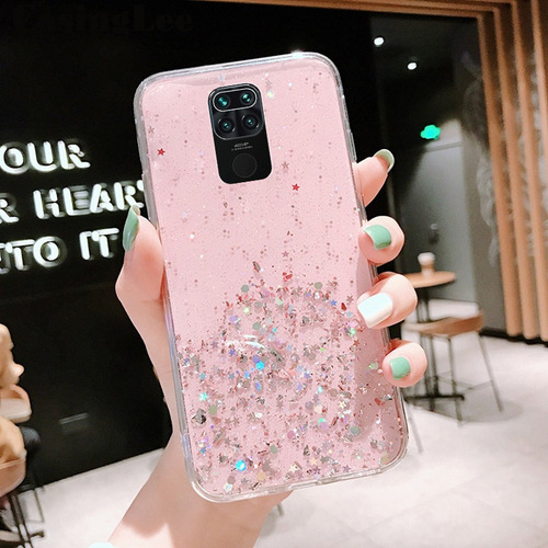 Funda For Redmi Note 9 Stars Moon Glitter Bling Cover