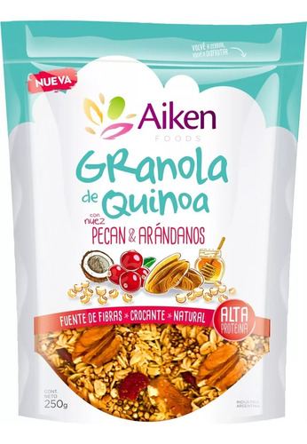 Granola De Quinoa 250g Aiken. Protéica Y Sin Azúcar Agregada