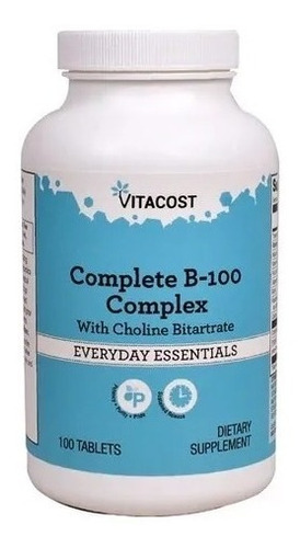 B100 Complejo Vitaminas 100 Tabletas Vitacost