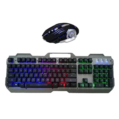 Teclado Gamer Metalico Retroiluminado Mouse 6d 3200dpi