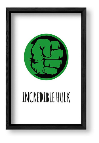 Cuadros Bebes 20x30 Box Negro Incredible Hulk