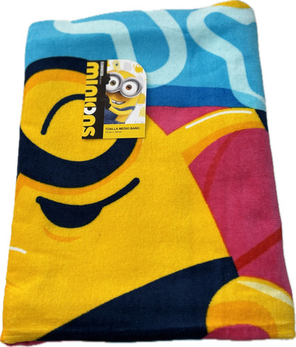 Toalla Baño America Colap Premun. 100% Algodón. Infantil Color Azul Claro Minions
