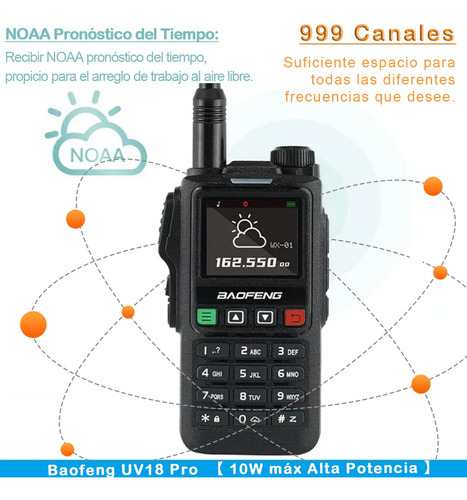 Manos Libres Walkie Talkie Baofeng Uhf/vhf 10w Usb C Lcd Ham