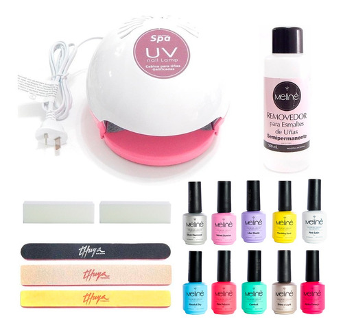 Kit Cabina Uv 18w + 10 Esmaltes Meliné Gel On-off + Extras