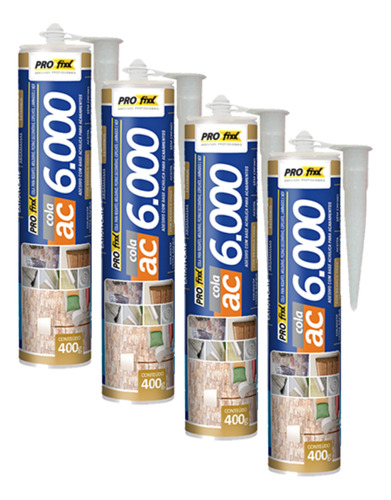 4 Colas Ac6000 Cola Molduras Sanca Gesso Mdf Pedras Pastilha