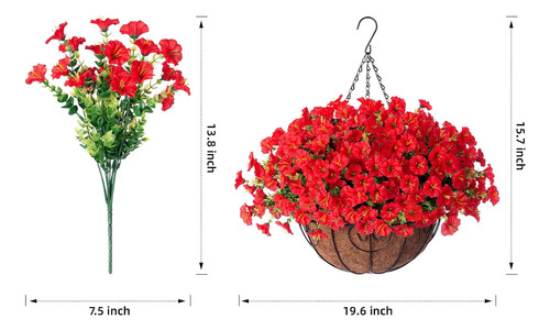 Plantas Artificiales Colgantes Al Aire Libre Con Canasta, Eu