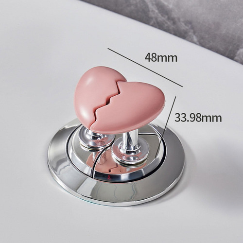 2 Botón De Presión Para Inodoro En Forma De Corazón, Rosa