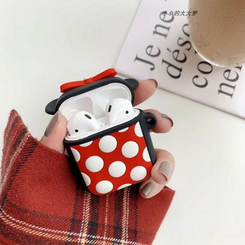 Imagem 3 de 5 de Kit Fone De Ouvido Sem Fio Branco Com Capa Minnie Silicone